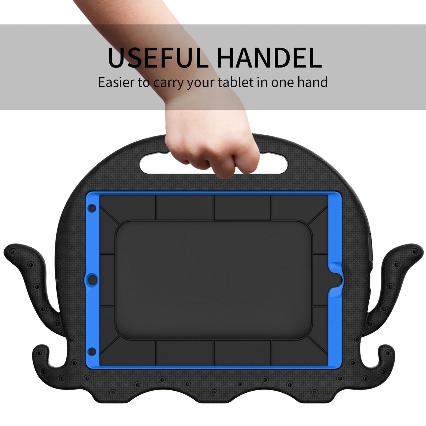 For iPad Pro 10.5-inch (2017)/iPad Air 10.5 inch (2019)/iPad 10.2 (2020)/(2019)/(2021) Cute Octopus Pen Slot Design EVA Case Impact-resistant Tablet Cover with Handle and Shoulder Strap