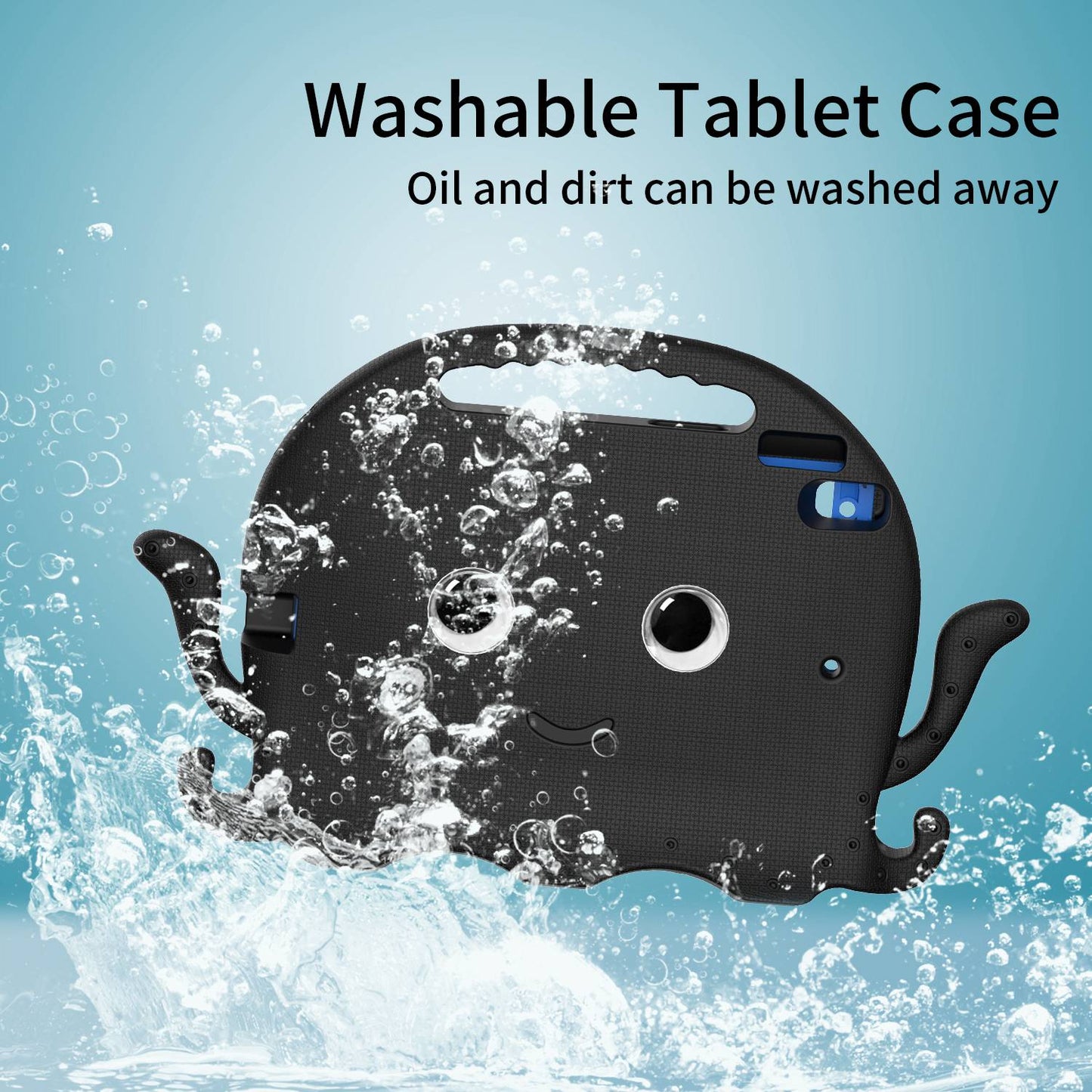 For iPad Pro 10.5-inch (2017)/iPad Air 10.5 inch (2019)/iPad 10.2 (2020)/(2019)/(2021) Cute Octopus Pen Slot Design EVA Case Impact-resistant Tablet Cover with Handle and Shoulder Strap