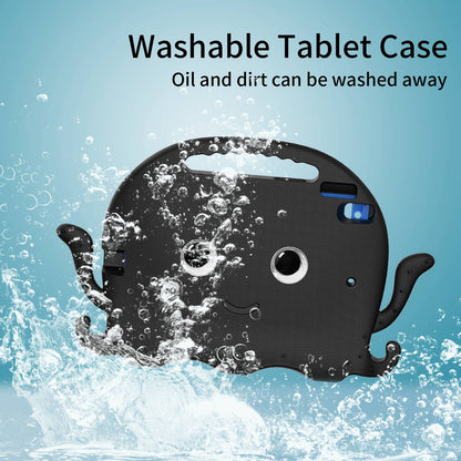 For iPad Pro 10.5-inch (2017)/iPad Air 10.5 inch (2019)/iPad 10.2 (2020)/(2019)/(2021) Cute Octopus Pen Slot Design EVA Case Impact-resistant Tablet Cover with Handle and Shoulder Strap