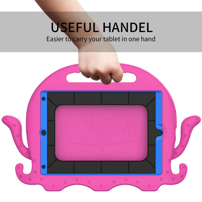 For iPad Pro 10.5-inch (2017)/iPad Air 10.5 inch (2019)/iPad 10.2 (2020)/(2019)/(2021) Cute Octopus Pen Slot Design EVA Case Impact-resistant Tablet Cover with Handle and Shoulder Strap