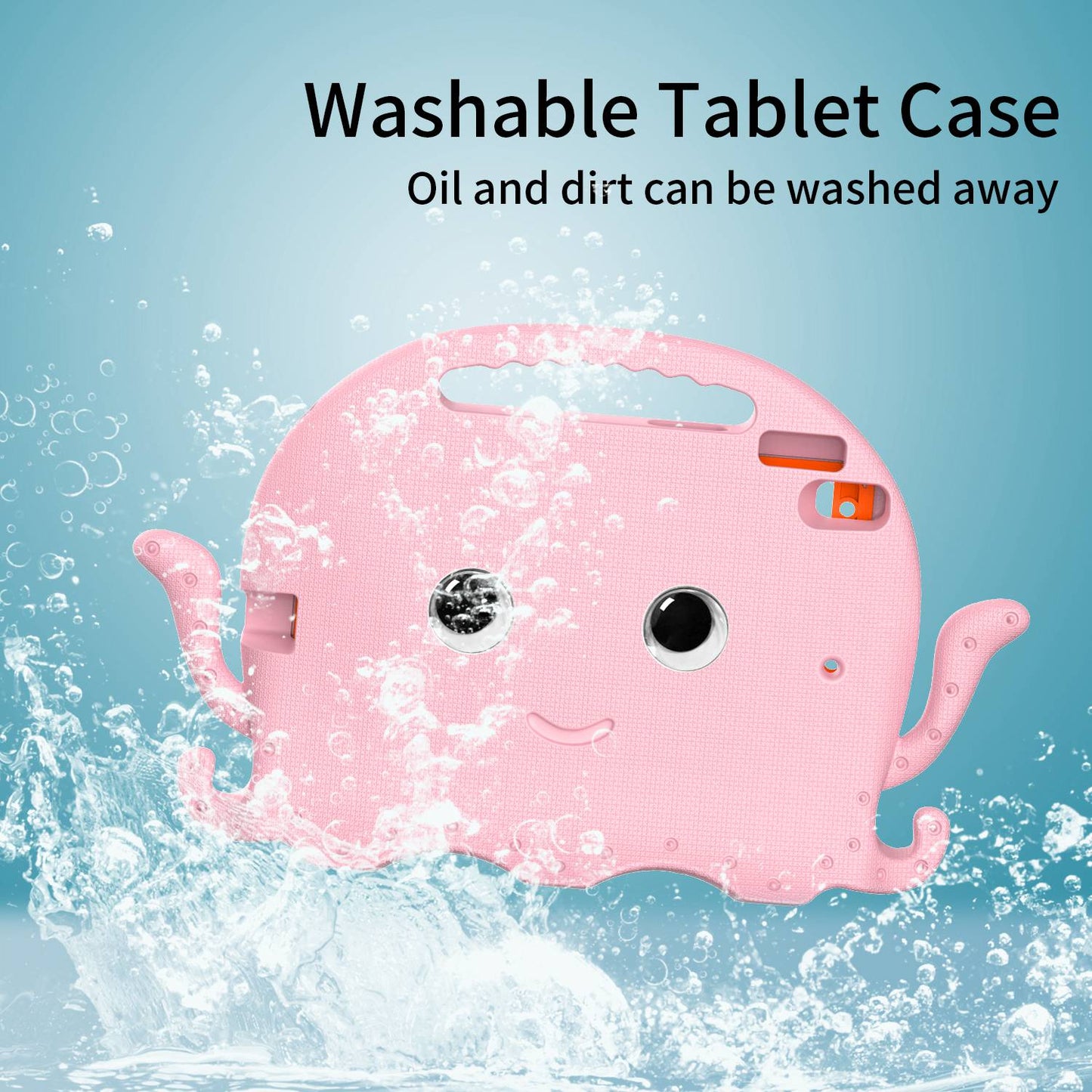 For iPad Pro 10.5-inch (2017)/iPad Air 10.5 inch (2019)/iPad 10.2 (2020)/(2019)/(2021) Cute Octopus Pen Slot Design EVA Case Impact-resistant Tablet Cover with Handle and Shoulder Strap