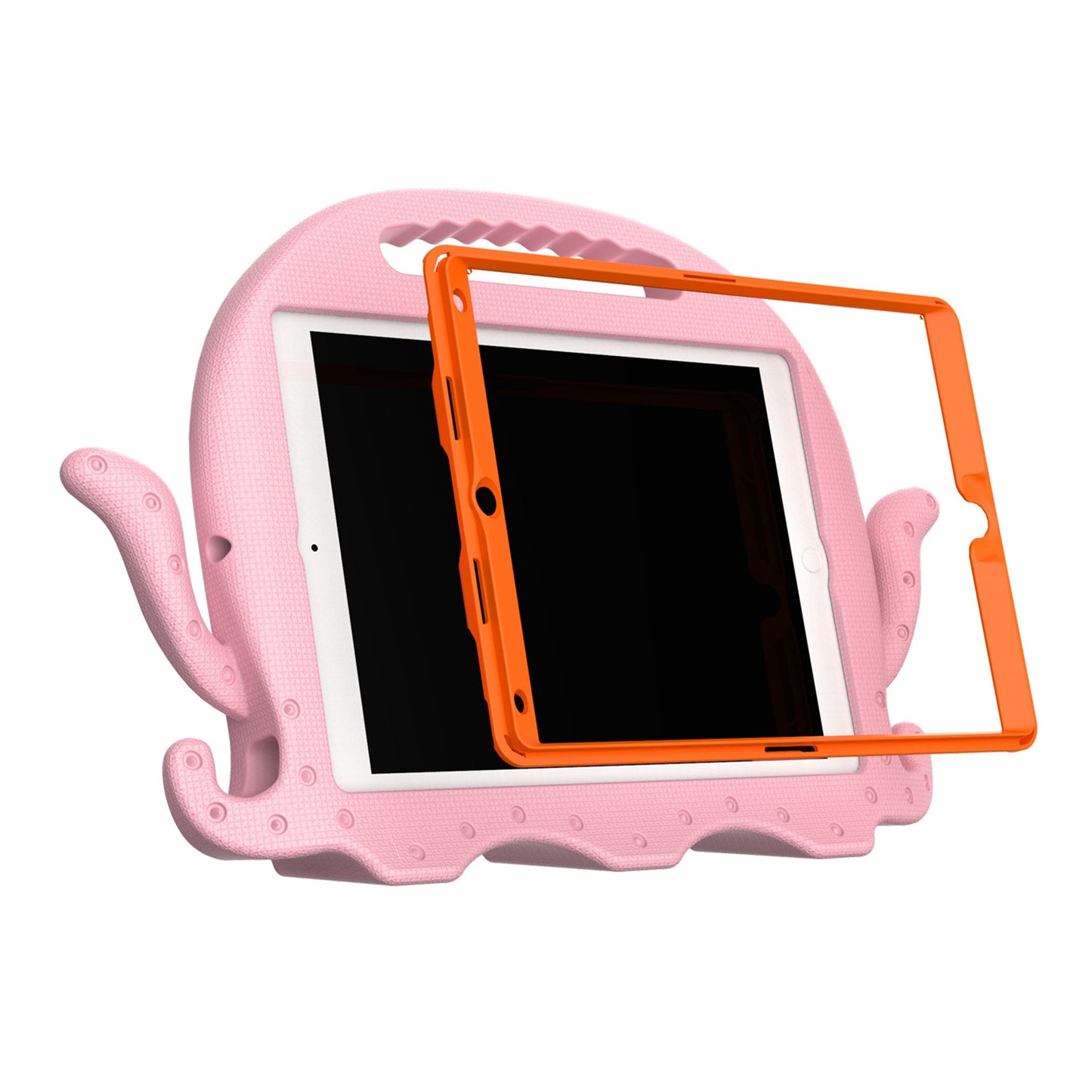 For iPad Pro 10.5-inch (2017)/iPad Air 10.5 inch (2019)/iPad 10.2 (2020)/(2019)/(2021) Cute Octopus Pen Slot Design EVA Case Impact-resistant Tablet Cover with Handle and Shoulder Strap
