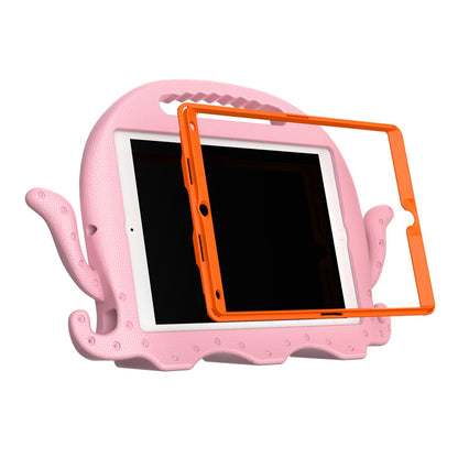 For iPad Pro 10.5-inch (2017)/iPad Air 10.5 inch (2019)/iPad 10.2 (2020)/(2019)/(2021) Cute Octopus Pen Slot Design EVA Case Impact-resistant Tablet Cover with Handle and Shoulder Strap