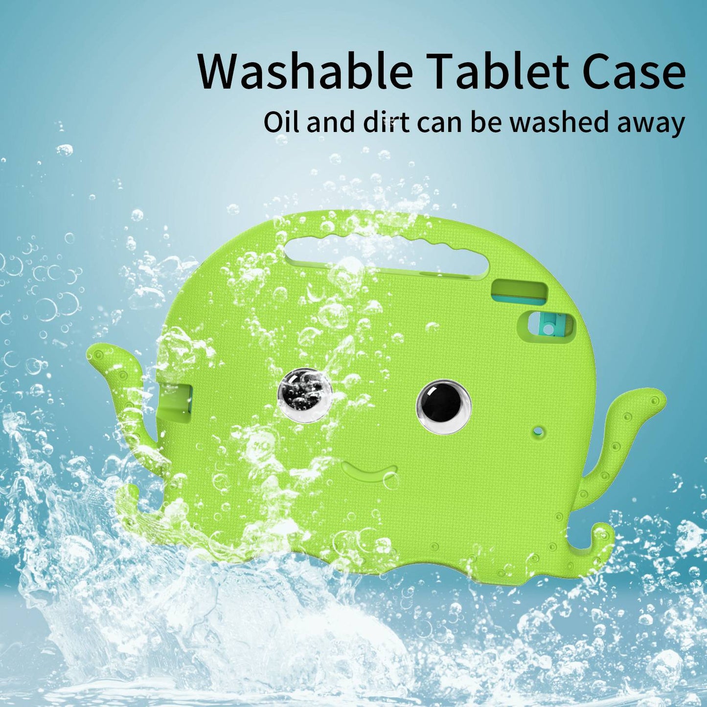 For iPad Pro 10.5-inch (2017)/iPad Air 10.5 inch (2019)/iPad 10.2 (2020)/(2019)/(2021) Cute Octopus Pen Slot Design EVA Case Impact-resistant Tablet Cover with Handle and Shoulder Strap