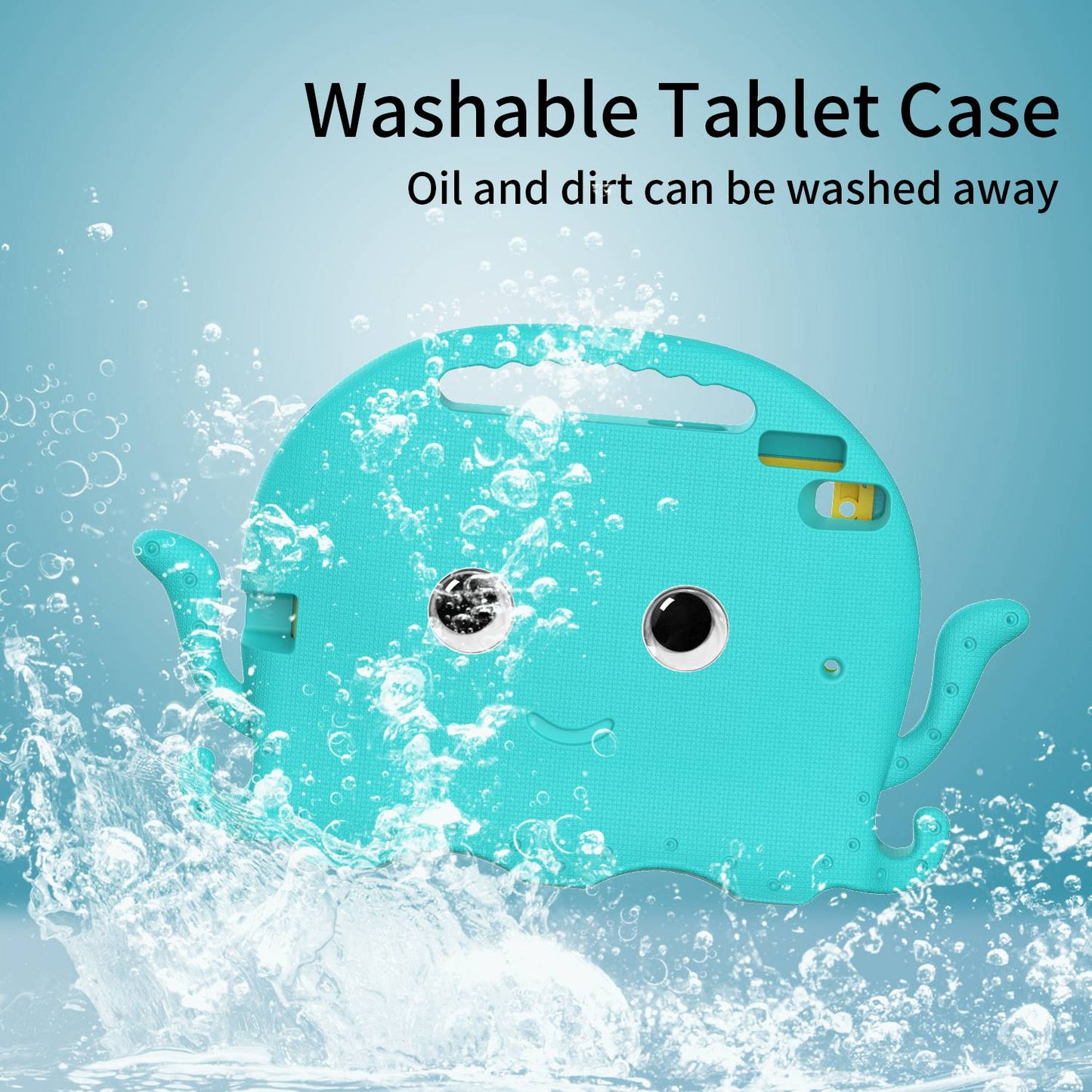 For iPad Pro 10.5-inch (2017)/iPad Air 10.5 inch (2019)/iPad 10.2 (2020)/(2019)/(2021) Cute Octopus Pen Slot Design EVA Case Impact-resistant Tablet Cover with Handle and Shoulder Strap