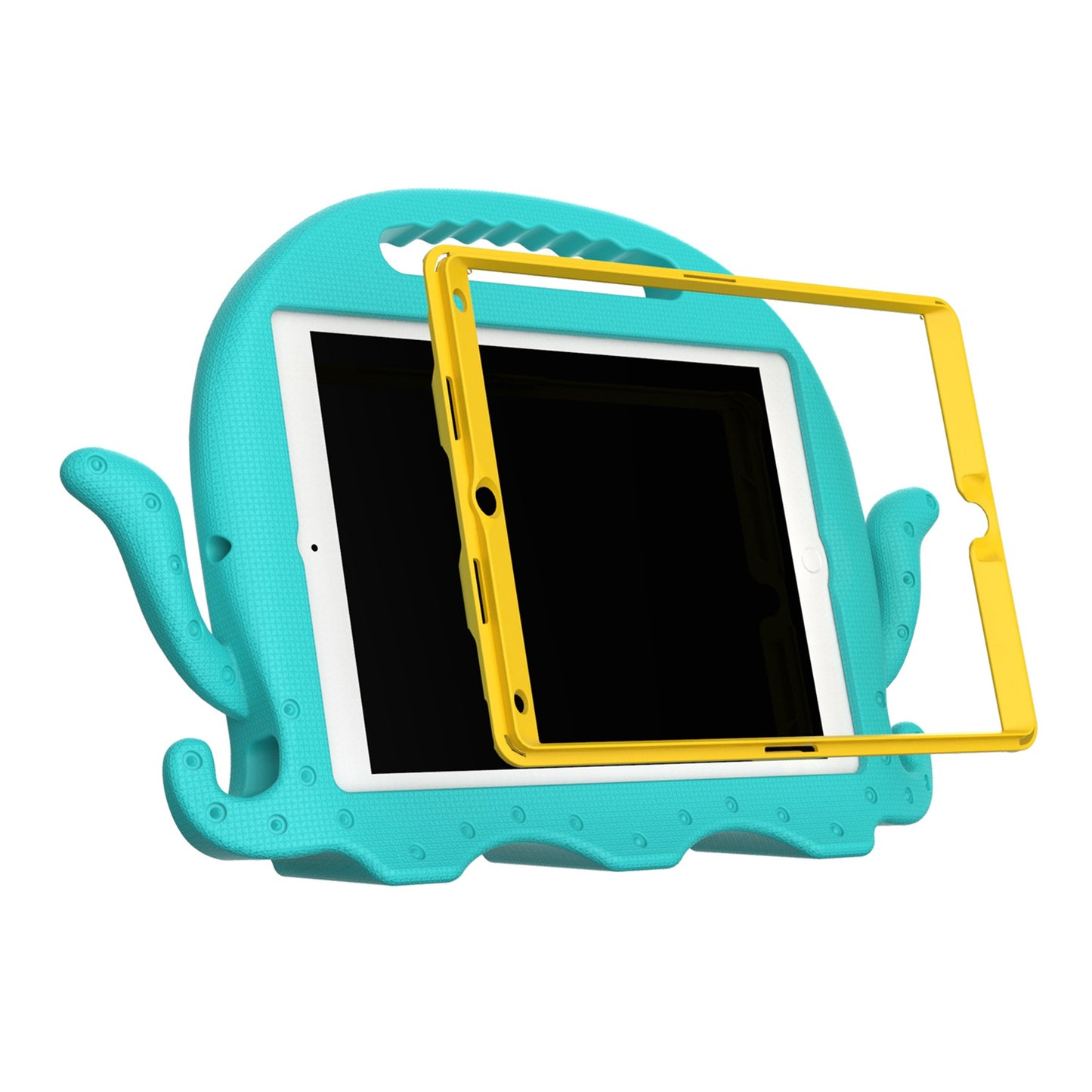 For iPad Pro 10.5-inch (2017)/iPad Air 10.5 inch (2019)/iPad 10.2 (2020)/(2019)/(2021) Cute Octopus Pen Slot Design EVA Case Impact-resistant Tablet Cover with Handle and Shoulder Strap