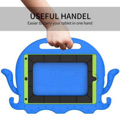For iPad Pro 10.5-inch (2017)/iPad Air 10.5 inch (2019)/iPad 10.2 (2020)/(2019)/(2021) Cute Octopus Pen Slot Design EVA Case Impact-resistant Tablet Cover with Handle and Shoulder Strap