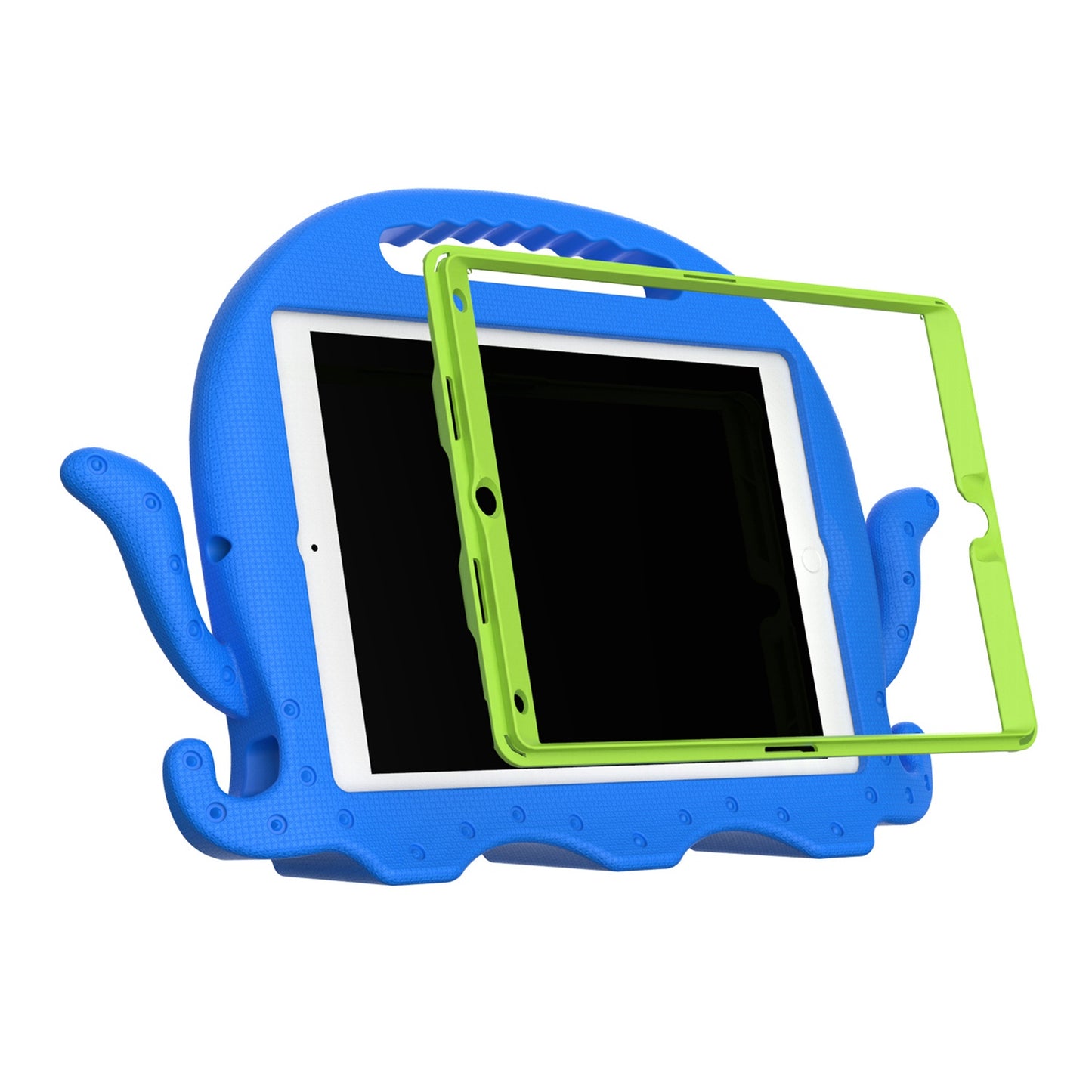 For iPad Pro 10.5-inch (2017)/iPad Air 10.5 inch (2019)/iPad 10.2 (2020)/(2019)/(2021) Cute Octopus Pen Slot Design EVA Case Impact-resistant Tablet Cover with Handle and Shoulder Strap