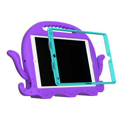 For iPad Pro 10.5-inch (2017)/iPad Air 10.5 inch (2019)/iPad 10.2 (2020)/(2019)/(2021) Cute Octopus Pen Slot Design EVA Case Impact-resistant Tablet Cover with Handle and Shoulder Strap