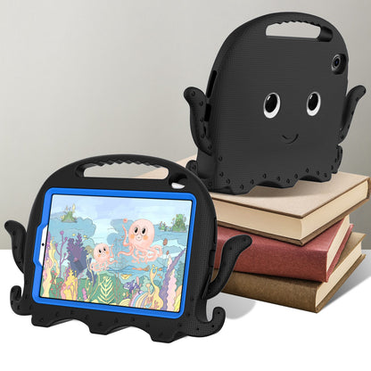 For iPad mini (2021) Cute Octopus Shape EVA Case Pen Slot Design Shockproof Tablet Cover with Handle and Shoulder Strap
