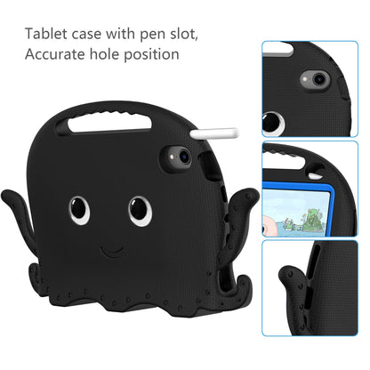 For iPad mini (2021) Cute Octopus Shape EVA Case Pen Slot Design Shockproof Tablet Cover with Handle and Shoulder Strap