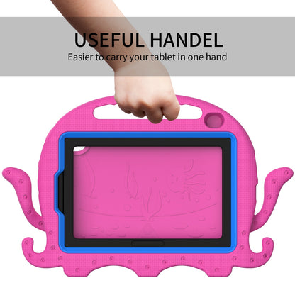For iPad mini (2021) Cute Octopus Shape EVA Case Pen Slot Design Shockproof Tablet Cover with Handle and Shoulder Strap