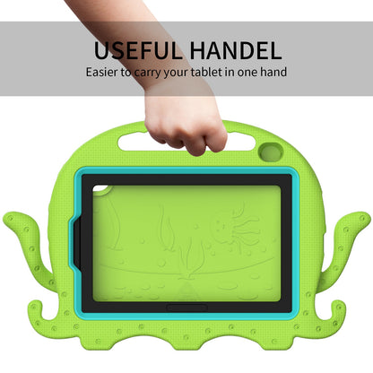 For iPad mini (2021) Cute Octopus Shape EVA Case Pen Slot Design Shockproof Tablet Cover with Handle and Shoulder Strap