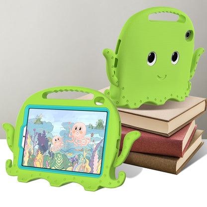 For iPad mini (2021) Cute Octopus Shape EVA Case Pen Slot Design Shockproof Tablet Cover with Handle and Shoulder Strap