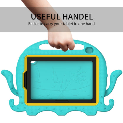 For iPad mini (2021) Cute Octopus Shape EVA Case Pen Slot Design Shockproof Tablet Cover with Handle and Shoulder Strap