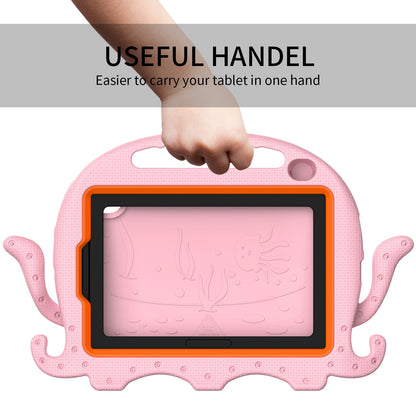 For iPad mini (2021) Cute Octopus Shape EVA Case Pen Slot Design Shockproof Tablet Cover with Handle and Shoulder Strap
