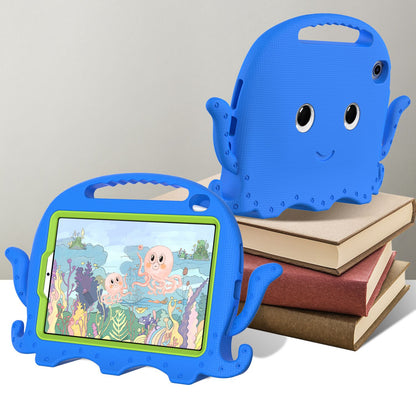 For iPad mini (2021) Cute Octopus Shape EVA Case Pen Slot Design Shockproof Tablet Cover with Handle and Shoulder Strap