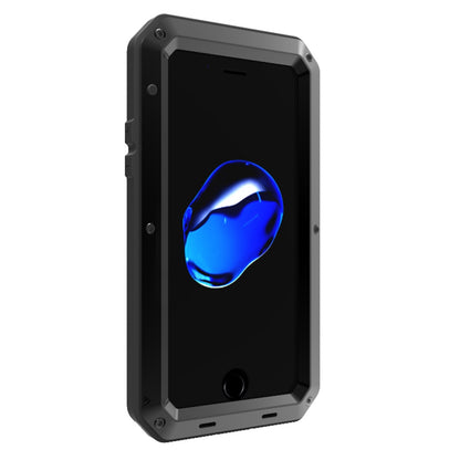 For iPhone SE (2020)/SE (2022)/7 4.7 inch/8 4.7 inch TPU + Metal + Tempered Glass Film Shockproof Phone Case Cover