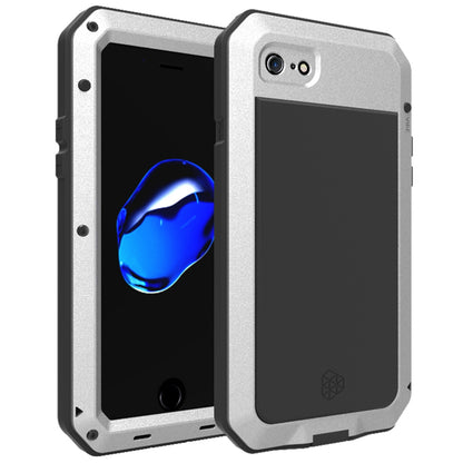 For iPhone SE (2020)/SE (2022)/7 4.7 inch/8 4.7 inch TPU + Metal + Tempered Glass Film Shockproof Phone Case Cover