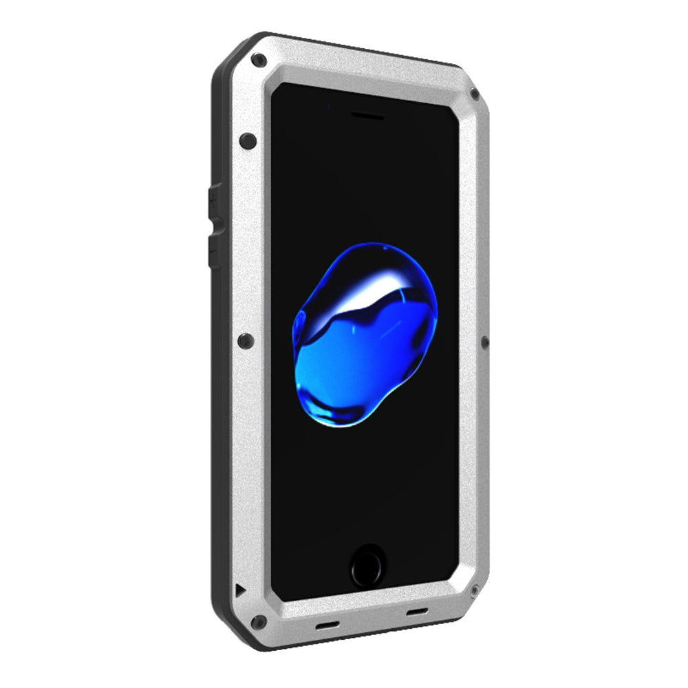 For iPhone SE (2020)/SE (2022)/7 4.7 inch/8 4.7 inch TPU + Metal + Tempered Glass Film Shockproof Phone Case Cover