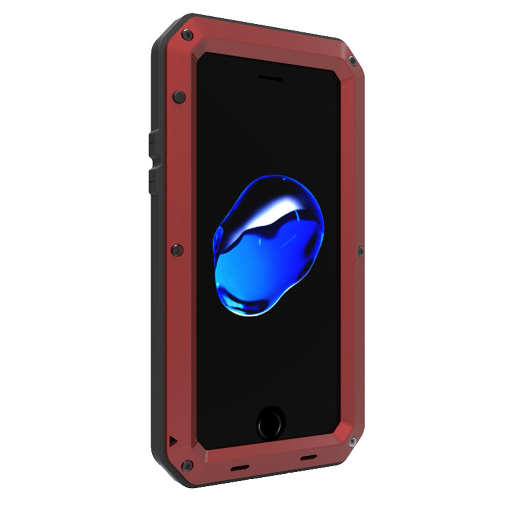 For iPhone SE (2020)/SE (2022)/7 4.7 inch/8 4.7 inch TPU + Metal + Tempered Glass Film Shockproof Phone Case Cover