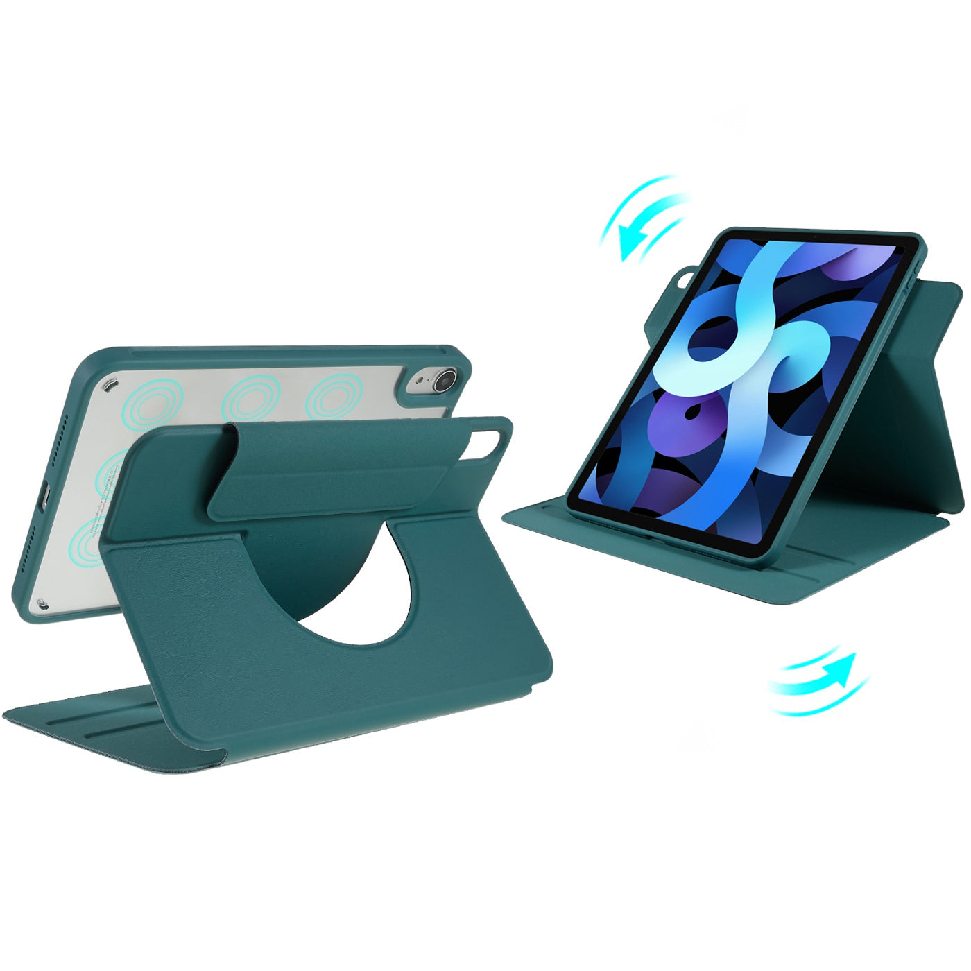 For iPad Air 10.9 inch (2020)/(2022) Skin-touch 2 in 1 Detachable Shockproof Case 360-degree Rotating Tablet Cover with Stand