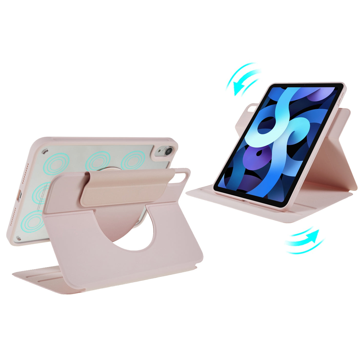 For iPad Air 10.9 inch (2020)/(2022) Skin-touch 2 in 1 Detachable Shockproof Case 360-degree Rotating Tablet Cover with Stand