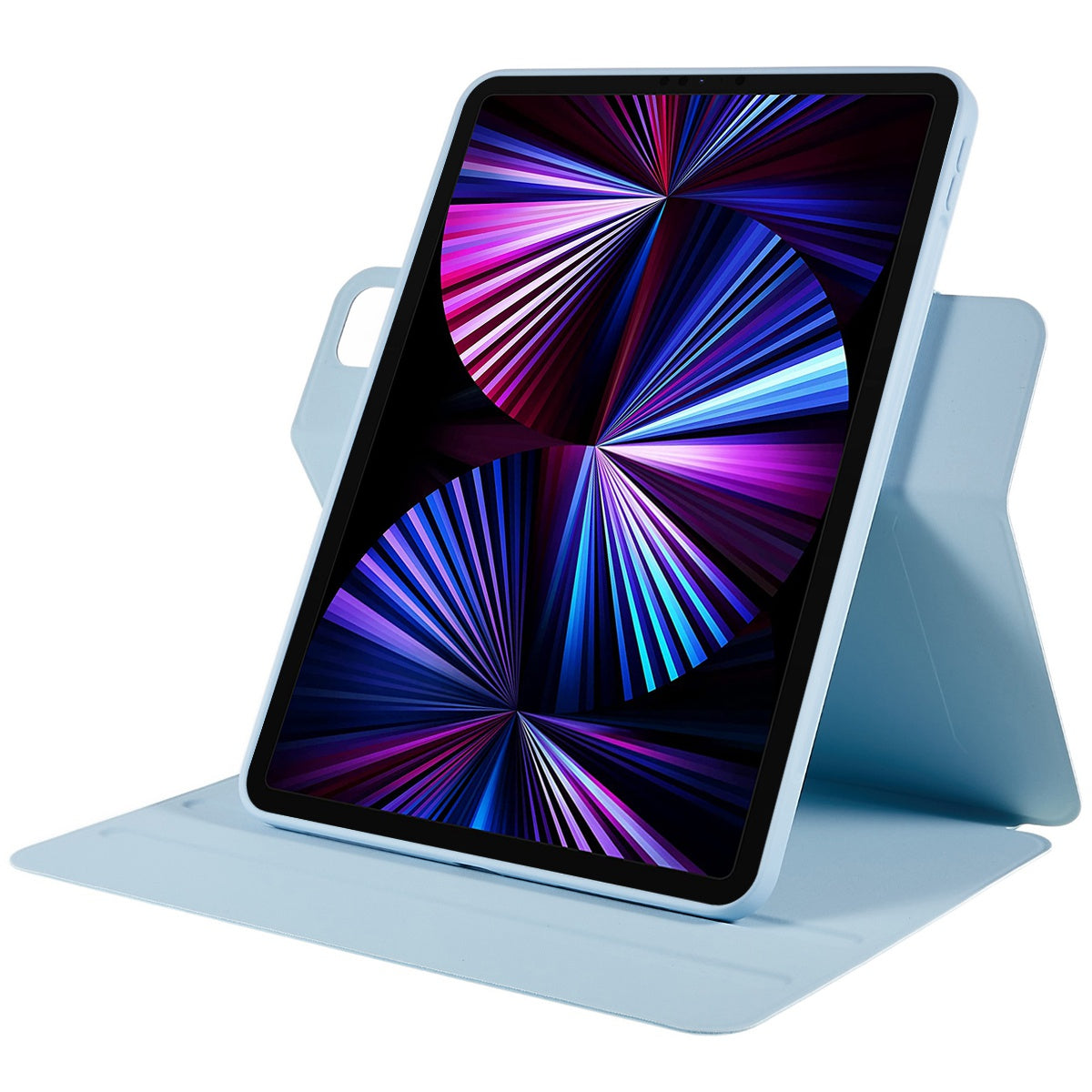 For iPad Pro 12.9-inch (2021)/(2020)/(2018) Skin-touch Shockproof Case 360-degree Rotating 2 in 1 Detachable Tablet Cover with Stand