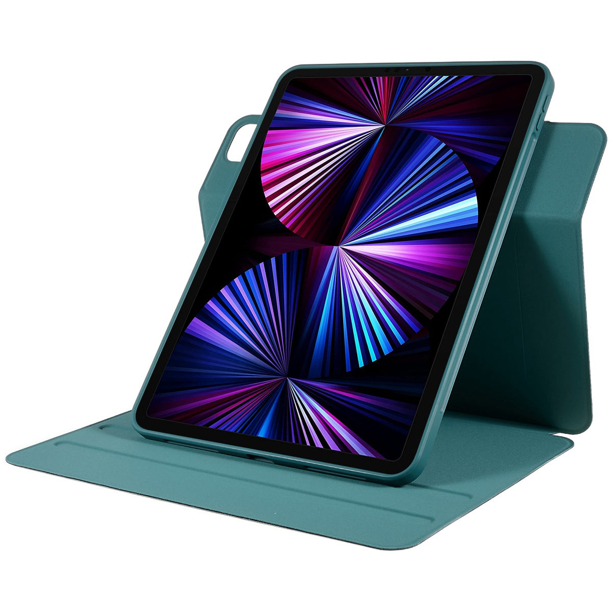 For iPad Pro 12.9-inch (2021)/(2020)/(2018) Skin-touch Shockproof Case 360-degree Rotating 2 in 1 Detachable Tablet Cover with Stand