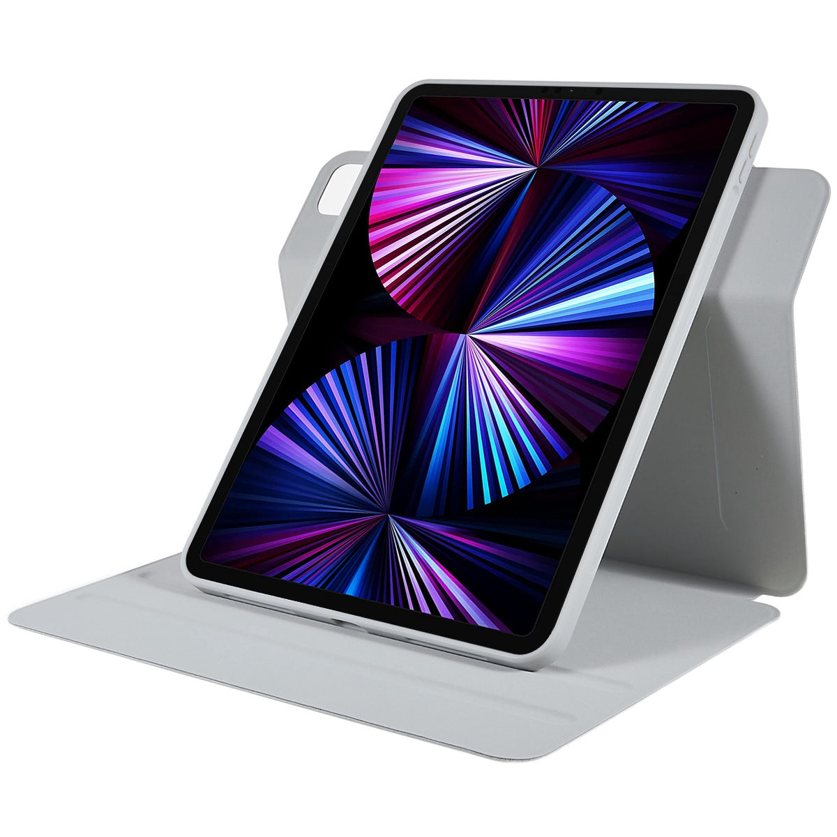 For iPad Pro 12.9-inch (2021)/(2020)/(2018) Skin-touch Shockproof Case 360-degree Rotating 2 in 1 Detachable Tablet Cover with Stand