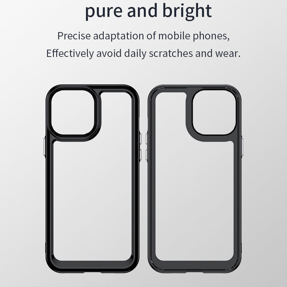 TPU + Acrylic Hybrid Case for iPhone 13 Pro 6.1 inch, Independent PC Buttons Protective Phone Cover