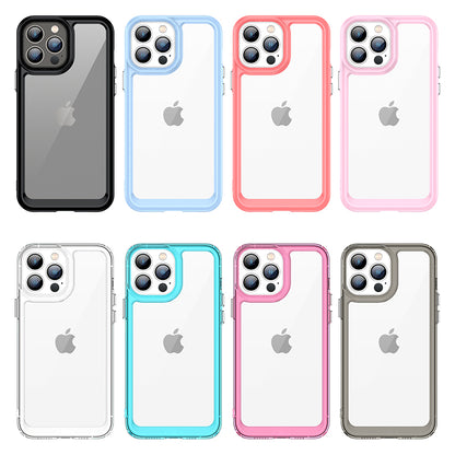 TPU + Acrylic Hybrid Case for iPhone 13 Pro 6.1 inch, Independent PC Buttons Protective Phone Cover