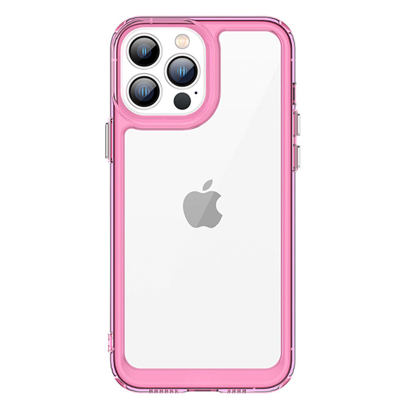 TPU + Acrylic Hybrid Case for iPhone 13 Pro 6.1 inch, Independent PC Buttons Protective Phone Cover