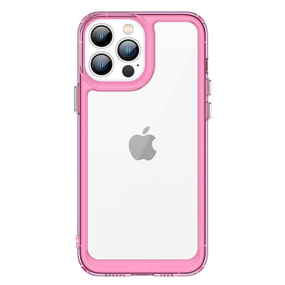 TPU + Acrylic Hybrid Case for iPhone 13 Pro 6.1 inch, Independent PC Buttons Protective Phone Cover