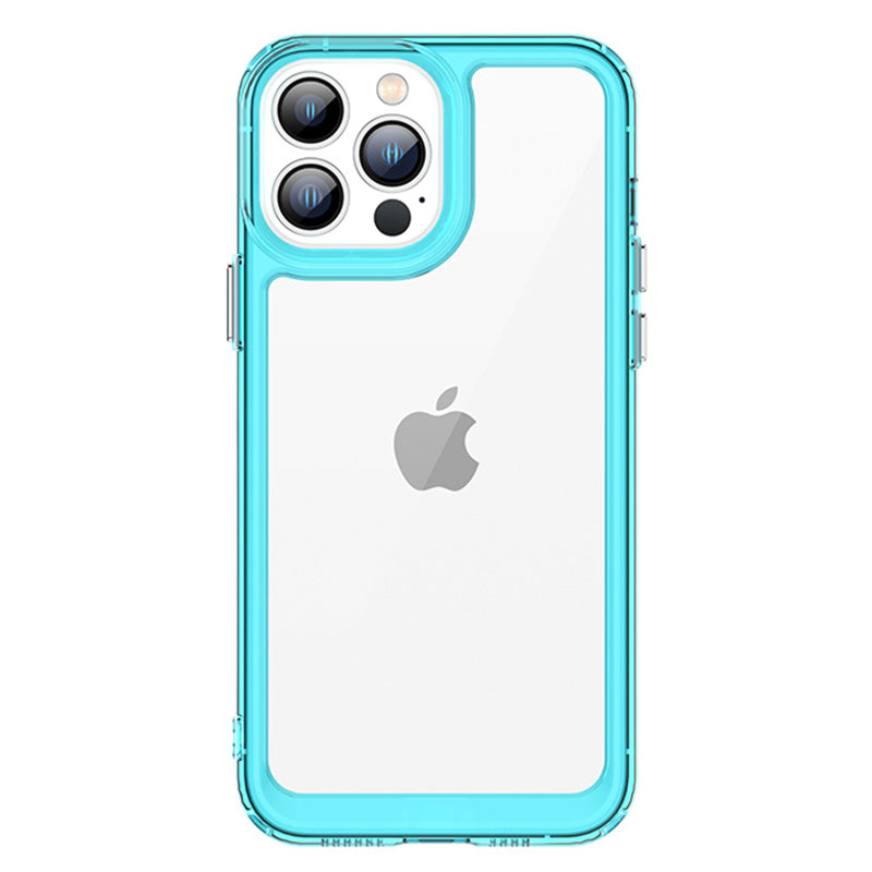 TPU + Acrylic Hybrid Case for iPhone 13 Pro 6.1 inch, Independent PC Buttons Protective Phone Cover