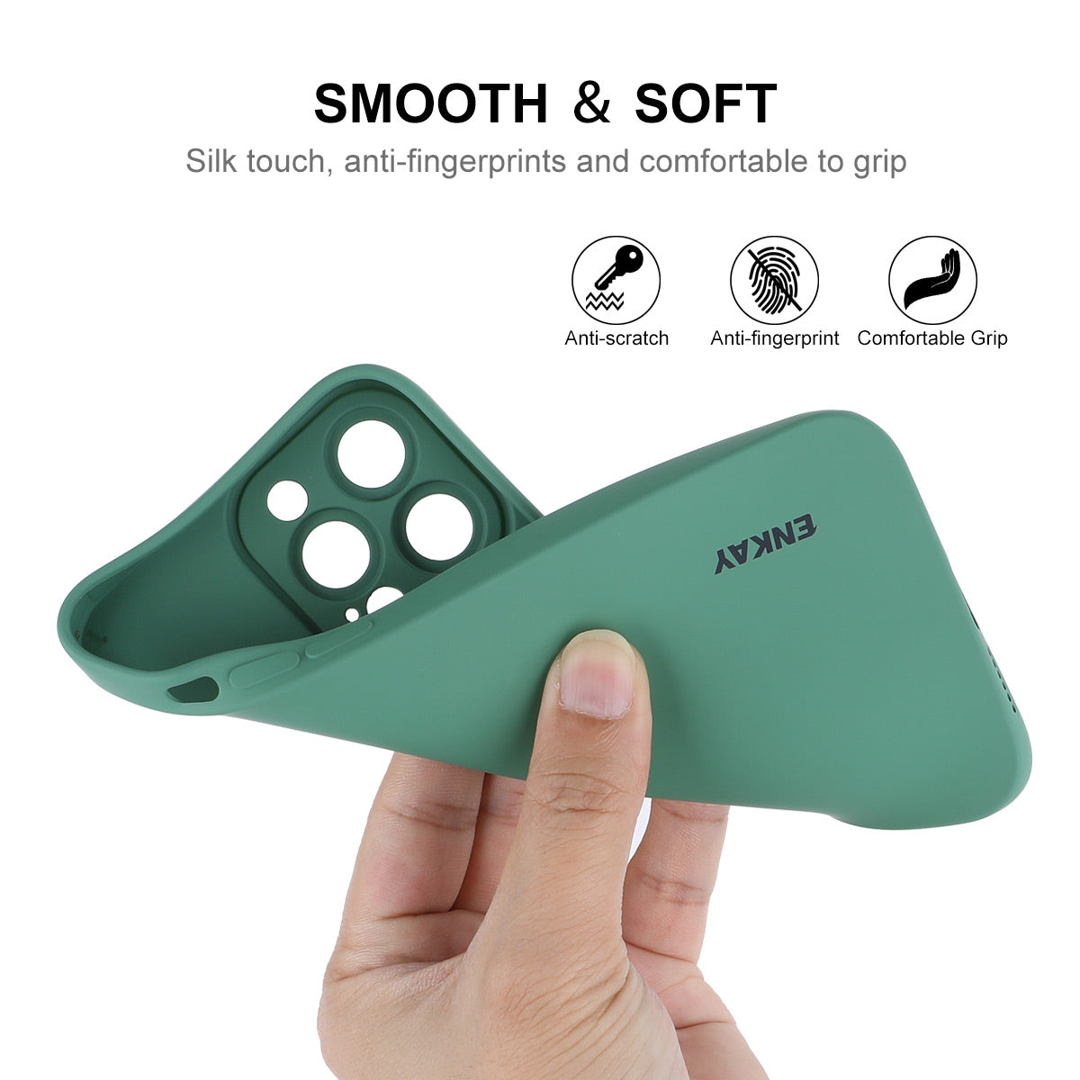 ENKAY HAT PRINCE Liquid Silicone Phone Case for iPhone 13 Pro 6.1 inch, Precise Cutout Camera Lens Protection Drop-proof Protective Cover