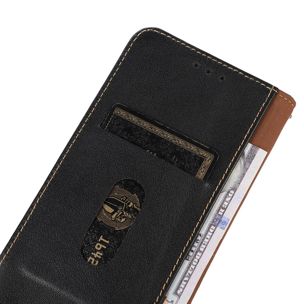 KHAZNEH for iPhone 13 Pro 6.1 inch Magnetic Suction Genuine Cowhide Leather Wallet Case Nappa Texture Flip Folio Stand View Phone Cover