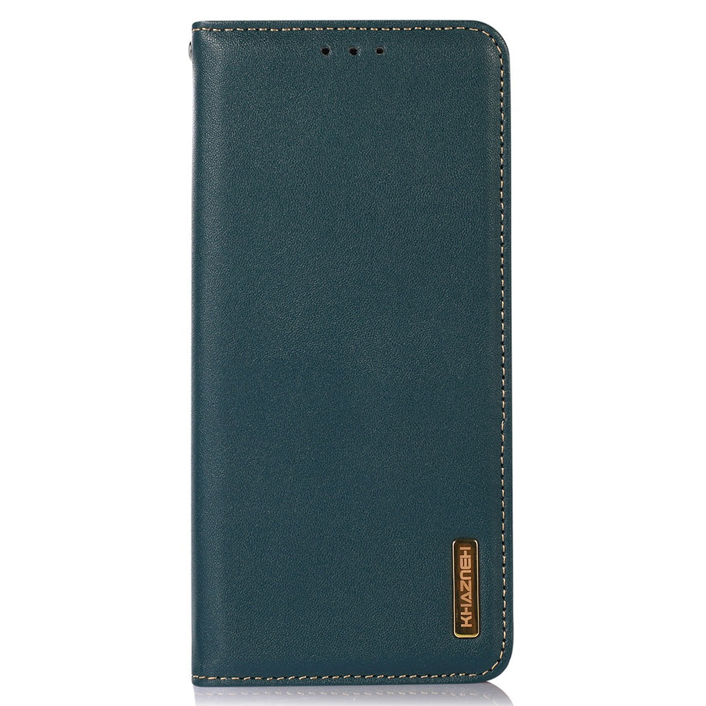 KHAZNEH for iPhone 13 Pro 6.1 inch Magnetic Suction Genuine Cowhide Leather Wallet Case Nappa Texture Flip Folio Stand View Phone Cover