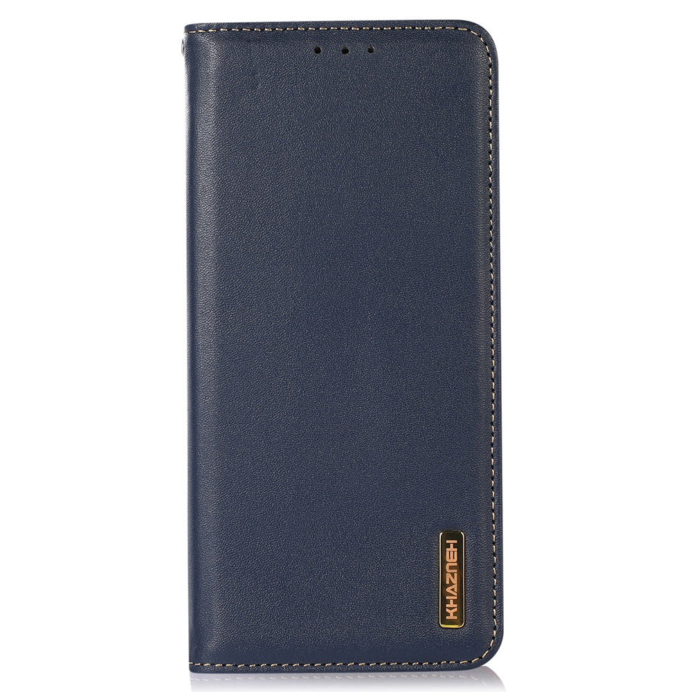 KHAZNEH for iPhone 13 Pro 6.1 inch Magnetic Suction Genuine Cowhide Leather Wallet Case Nappa Texture Flip Folio Stand View Phone Cover