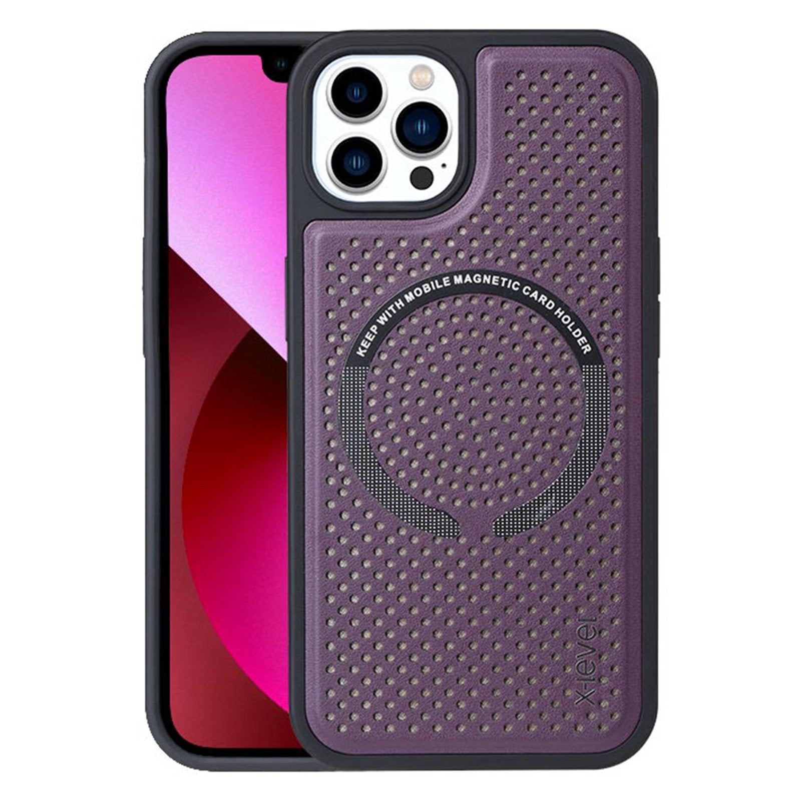 X-LEVEL Magic Magnets II Series Phone Case for iPhone 13 Pro 6.1 inch Compatible with MagSafe Wireless Charging, Hard PC Soft TPU Heat Dissipation Cover