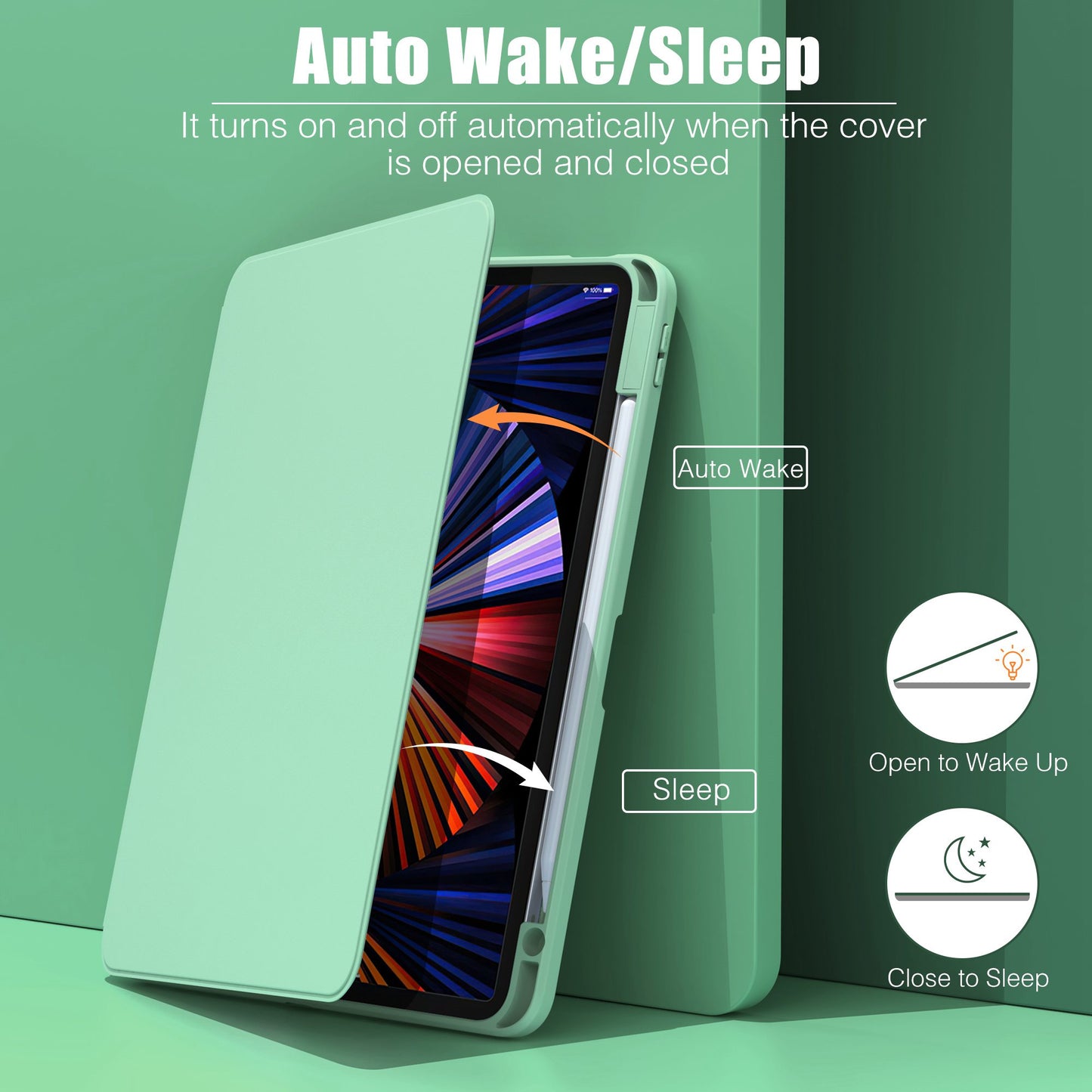 For iPad Air (2020) / iPad Pro 11 inch (2020) / (2018) / (2021) 360 Degree Rotary Stand PU Leather Tablet Case Auto Wake / Sleep Cover with Pen Slot