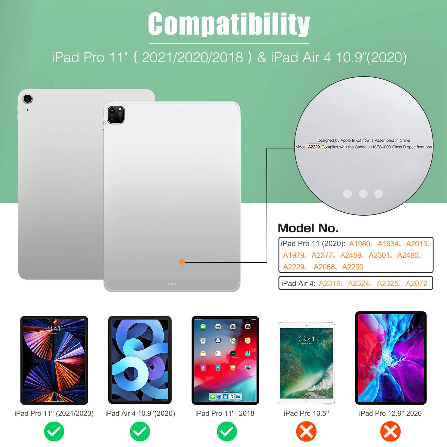 For iPad Air (2020) / iPad Pro 11 inch (2020) / (2018) / (2021) 360 Degree Rotary Stand PU Leather Tablet Case Auto Wake / Sleep Cover with Pen Slot