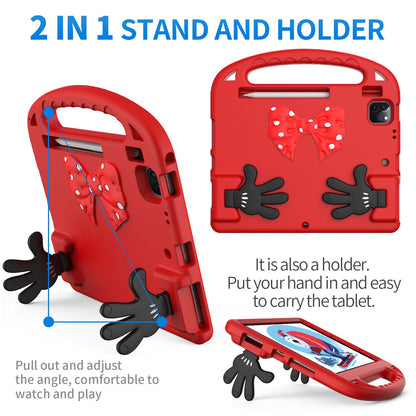 For iPad Air (2022)/(2020)/iPad Pro 11-inch (2021)/(2020)/(2018) Mini Palm Shape Kickstand Hand Grip EVA Case Shockproof Tablet Cover with Pen Slot