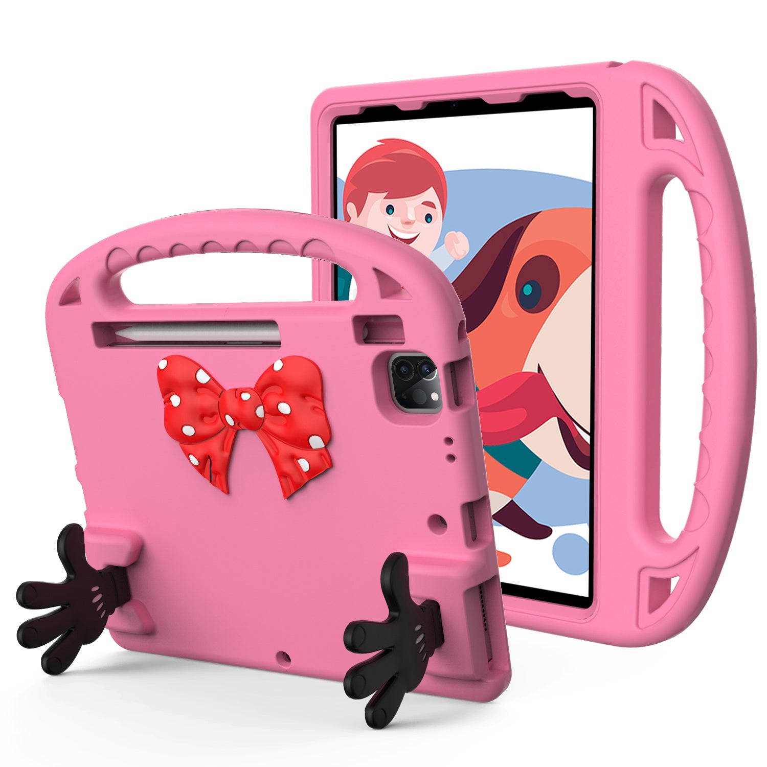 For iPad Air (2022)/(2020)/iPad Pro 11-inch (2021)/(2020)/(2018) Mini Palm Shape Kickstand Hand Grip EVA Case Shockproof Tablet Cover with Pen Slot