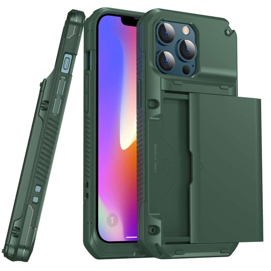 For Apple iPhone 13 Pro 6.1 inch TPU+PC Side Well-protected Non-slip Design Phone Case Protector with Card Slot