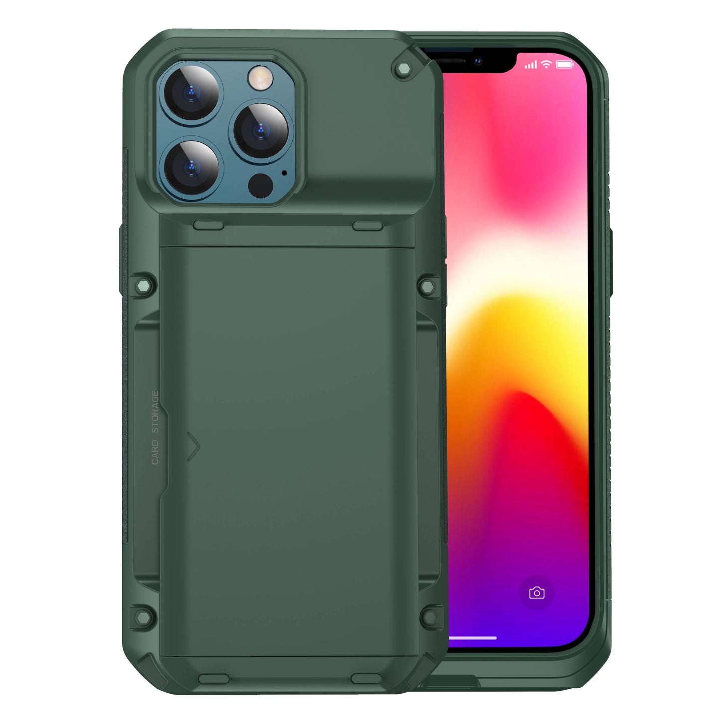 For Apple iPhone 13 Pro 6.1 inch TPU+PC Side Well-protected Non-slip Design Phone Case Protector with Card Slot