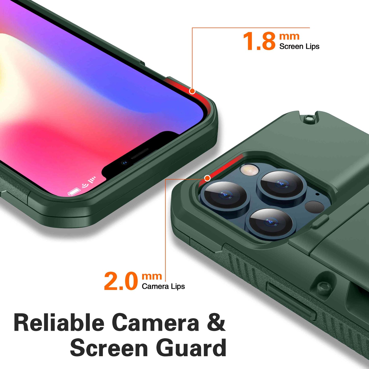For Apple iPhone 13 Pro 6.1 inch TPU+PC Side Well-protected Non-slip Design Phone Case Protector with Card Slot