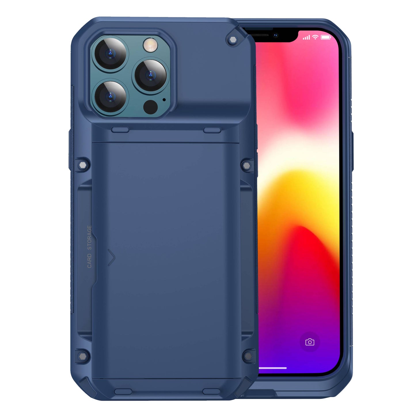 For Apple iPhone 13 Pro Max 6.7 inch Precise Cutout TPU+PC Side Non-slip Design Protective Phone Case with Card Slot