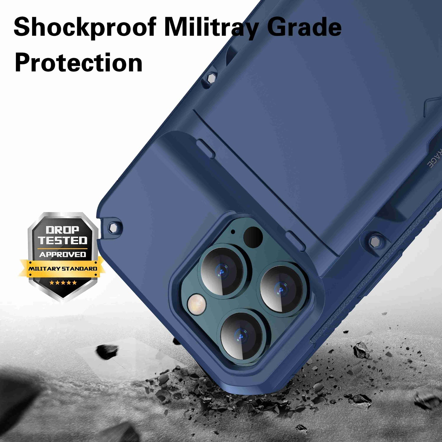 For Apple iPhone 13 Pro Max 6.7 inch Precise Cutout TPU+PC Side Non-slip Design Protective Phone Case with Card Slot