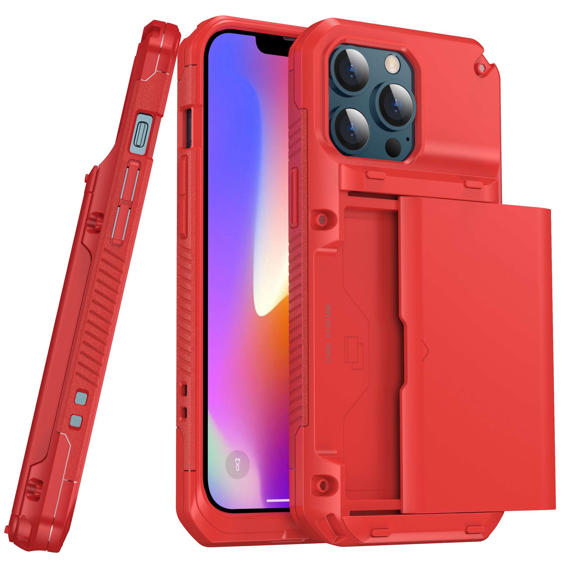 For Apple iPhone 13 Pro Max 6.7 inch Precise Cutout TPU+PC Side Non-slip Design Protective Phone Case with Card Slot